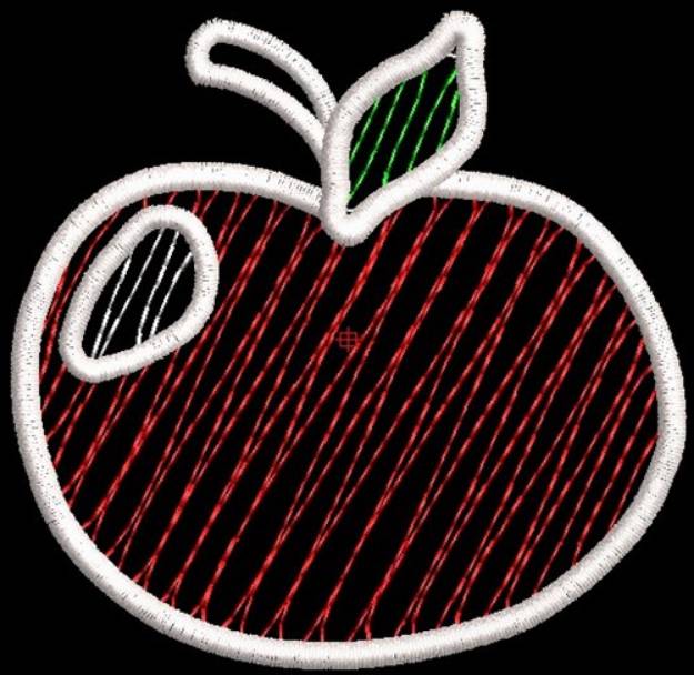 Picture of Sketchy Apple Machine Embroidery Design