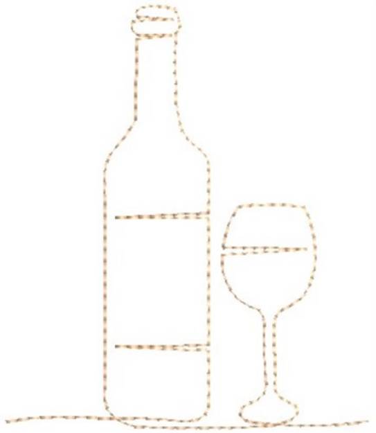 Picture of Wine Outline Machine Embroidery Design