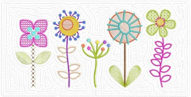 Picture of Spring Flowers Machine Embroidery Design