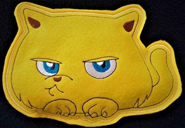 Picture of Grumpy Chubby Kitty Softie Machine Embroidery Design