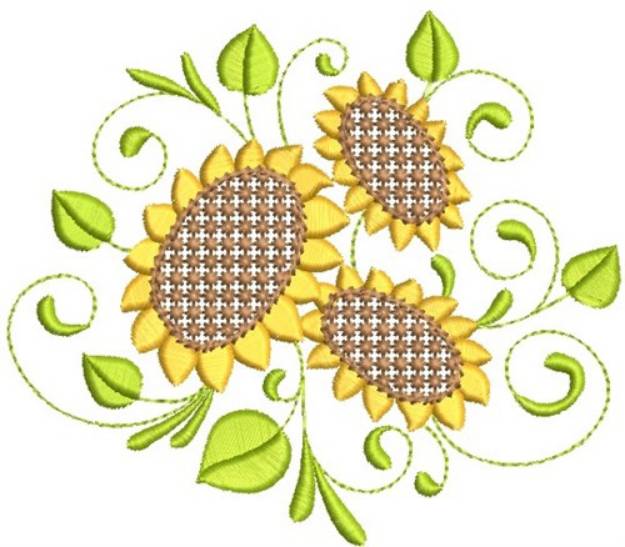 Picture of Sunflowers Machine Embroidery Design