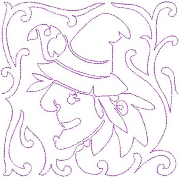 Picture of Halloween Witch Machine Embroidery Design