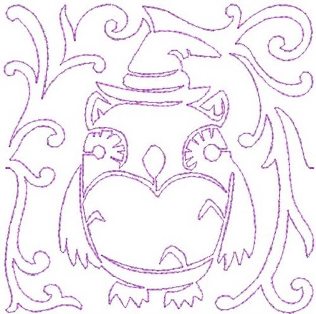 Picture of Halloween Owl Machine Embroidery Design