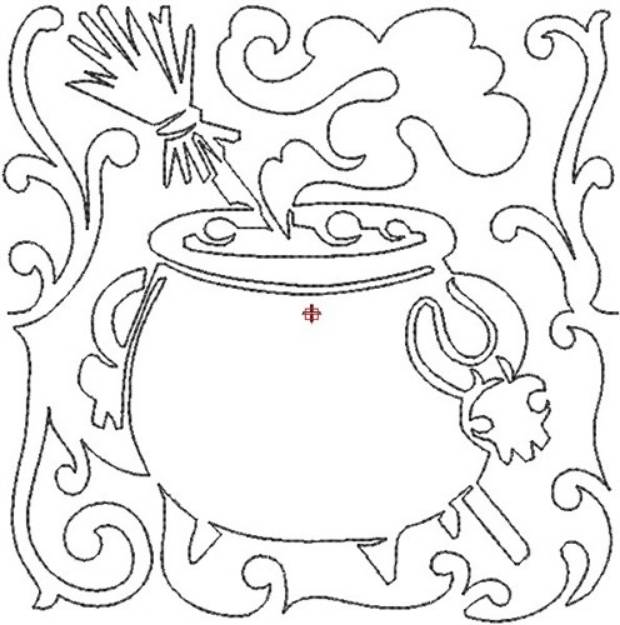 Picture of Cauldron Quilt Block Machine Embroidery Design