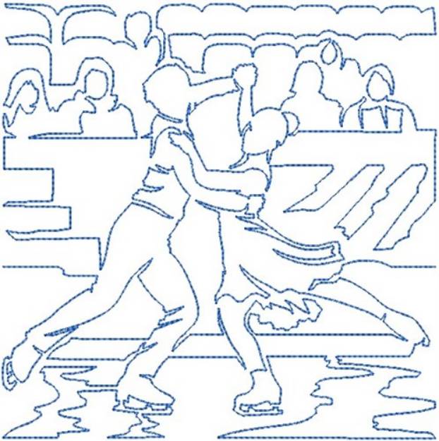 Picture of Pairs Skating Machine Embroidery Design