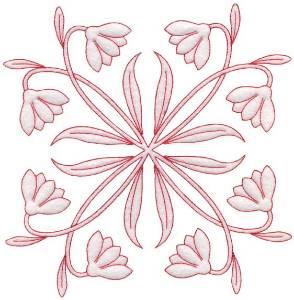 Picture of Snowdrops Redwork - Full-size Machine Embroidery Design