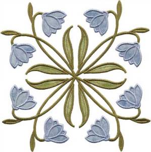 Picture of Snowdrops Applique - Full-size Machine Embroidery Design