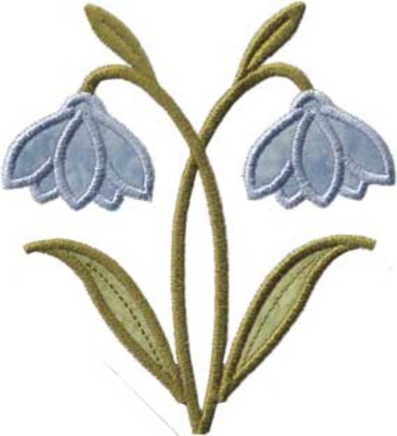 Picture of Snowdrops Applique - Single Machine Embroidery Design