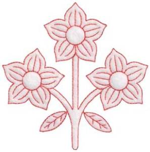 Picture of Larkspur Redwork - Single Machine Embroidery Design