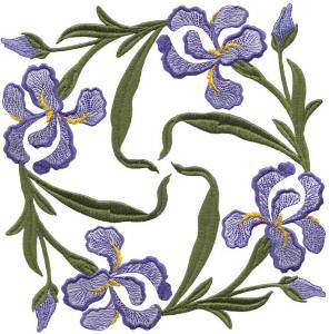 Picture of Iris Filled - Full-size Machine Embroidery Design