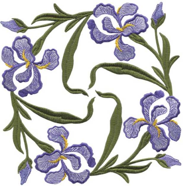 Picture of Iris Filled - Full-size Machine Embroidery Design