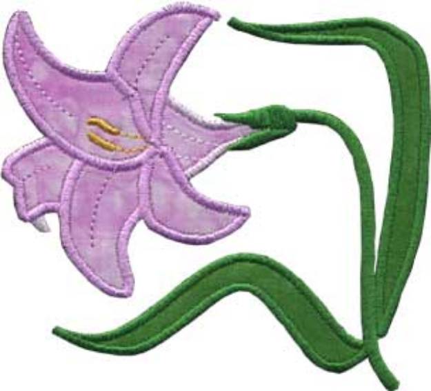 Picture of Lily Applique - Single Machine Embroidery Design