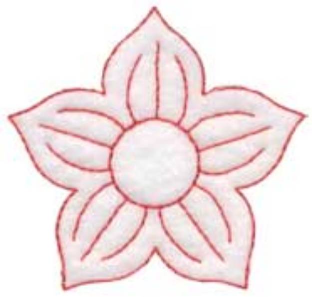 Picture of Larkspur Redwork Center - Single Machine Embroidery Design