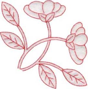 Picture of Primrose Redwork - Single Machine Embroidery Design