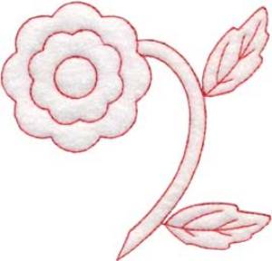 Picture of Marigold Redwork - Single Machine Embroidery Design