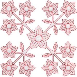 Picture of Larkspur Redwork - Full-size Machine Embroidery Design