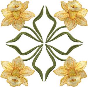 Picture of Daffodil Filled Machine Embroidery Design