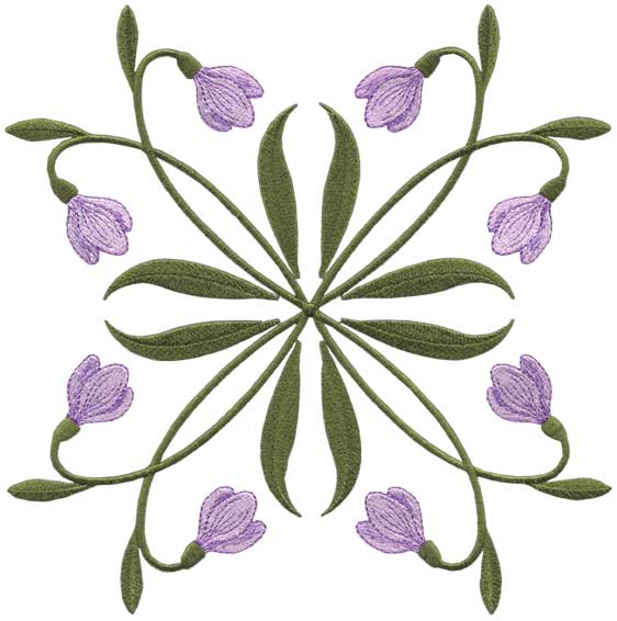 Snowdrops Filled - Full-size Machine Embroidery Design