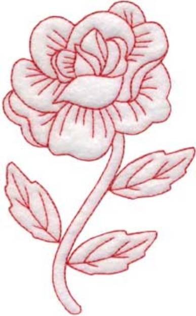 Picture of Rose Redwork - Single Machine Embroidery Design