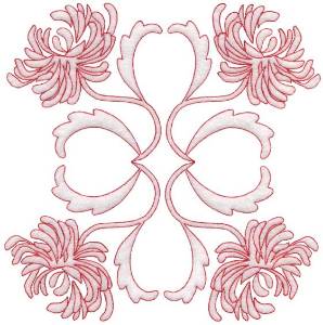 Picture of Chrysanthemum Redwork - Full-size Machine Embroidery Design