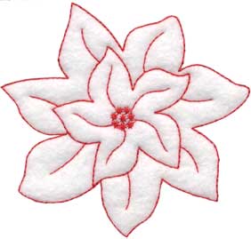 Poinsettia Redwork - Single Machine Embroidery Design