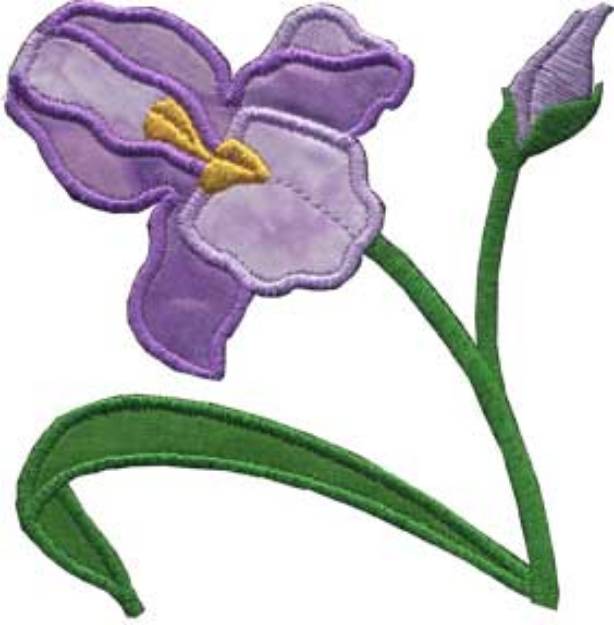 Picture of Iris Applique - Single Machine Embroidery Design