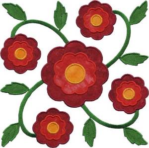 Picture of Marigold Applique - Full-size Machine Embroidery Design