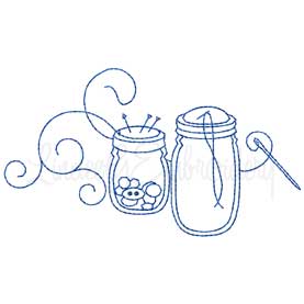 Button Jars Machine Embroidery Design