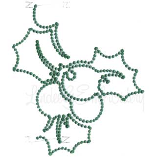 Candlewick Holly Continuous Border Machine Embroidery Design