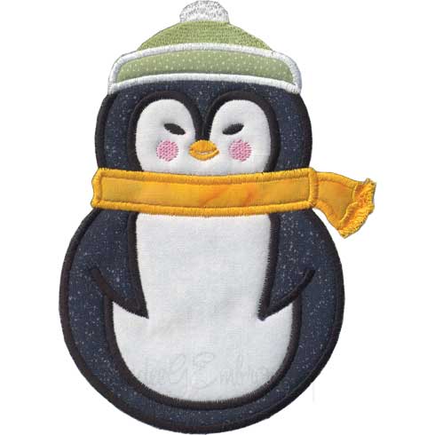Penguin Applique Machine Embroidery Design