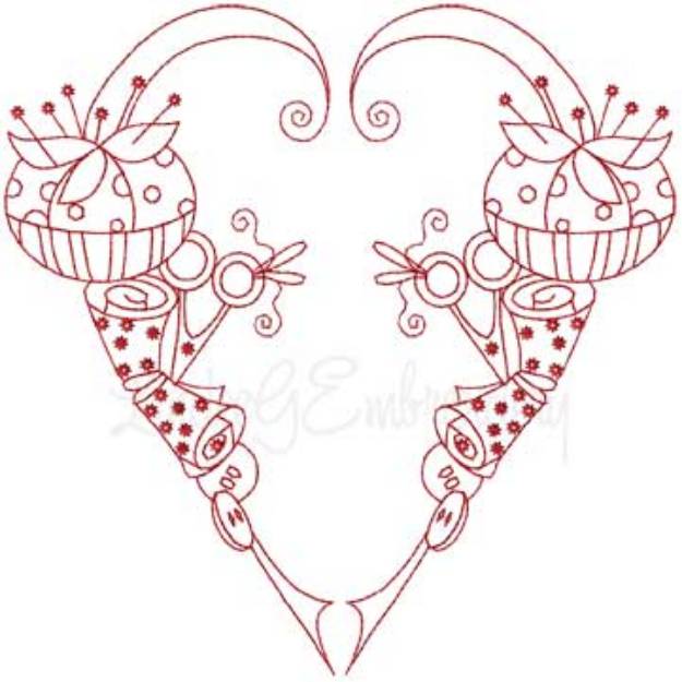 Picture of Redwork Sewing Design 3 Machine Embroidery Design