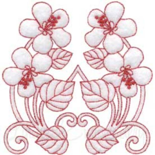 Picture of Deco Floral Redwork 6 - full (2 sizes) Machine Embroidery Design