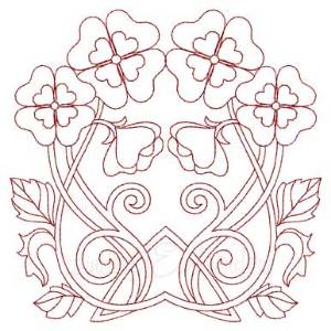 Picture of Deco Floral Redwork 8 - full (2 sizes) Machine Embroidery Design