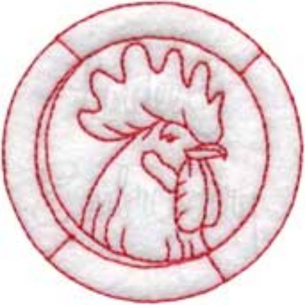 Picture of Rooster Machine Embroidery Design