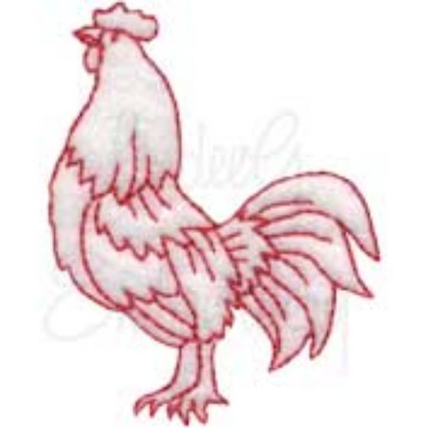 Picture of Rooster Machine Embroidery Design