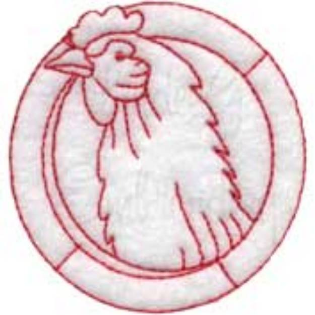 Picture of Rooster Machine Embroidery Design