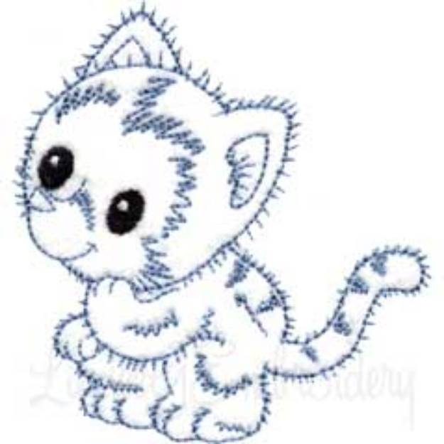 Picture of Retro Kitty 8 (outline) (3 sizes) Machine Embroidery Design