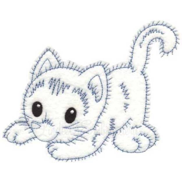 Picture of Retro Kitty 10 (outline) (3 sizes) Machine Embroidery Design