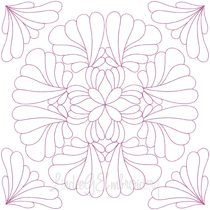 Quilt Block 09 (4 sizes) Machine Embroidery Design