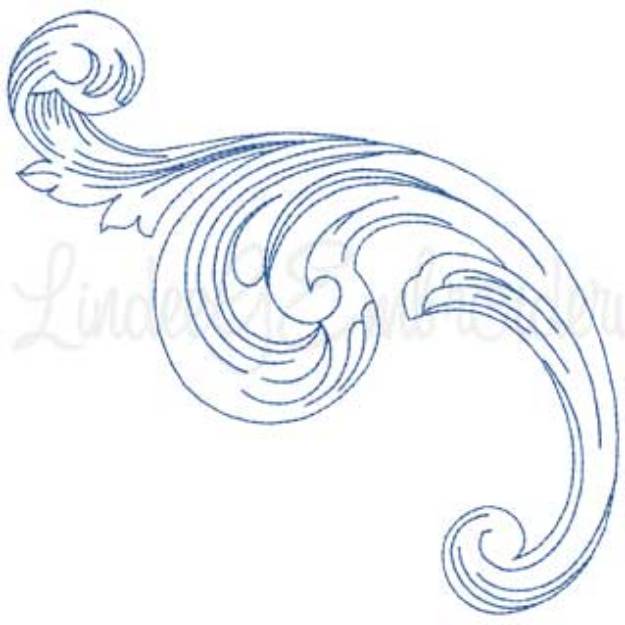 Picture of Baroque Scroll 3 Machine Embroidery Design