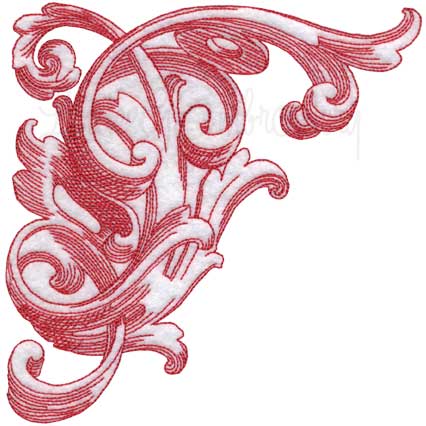 Large Fancy Scroll Machine Embroidery Design
