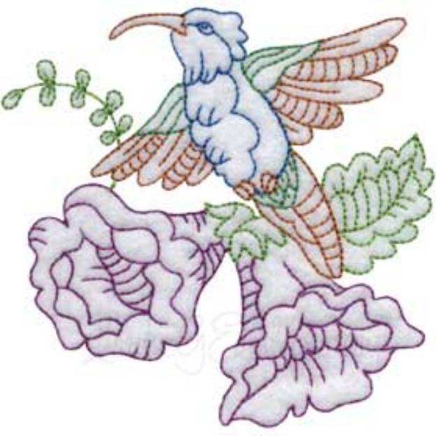 Picture of Hummingbird 3 Multicolor (3 sizes) Machine Embroidery Design