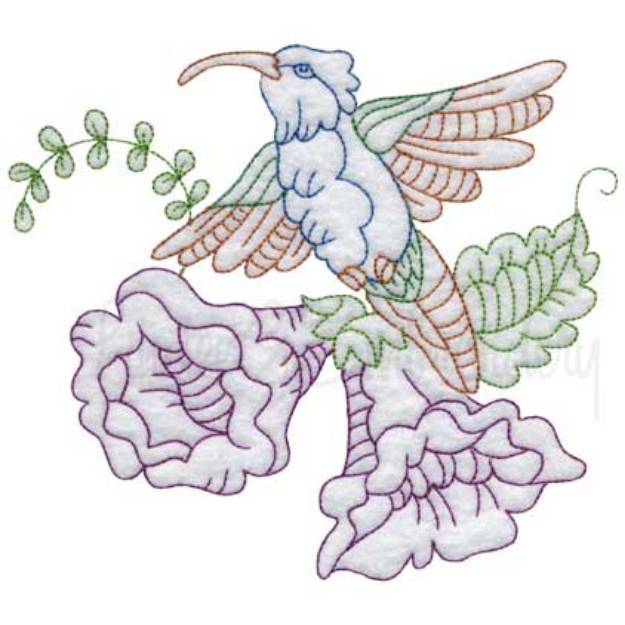 Picture of Hummingbird 3 Multicolor (3 sizes) Machine Embroidery Design