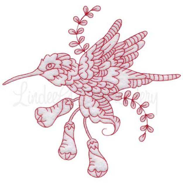 Picture of Hummingbird 8 Redwork (3 sizes) Machine Embroidery Design