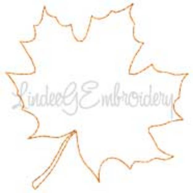 Picture of Maple Leaf Flat 3 Outline Machine Embroidery Design