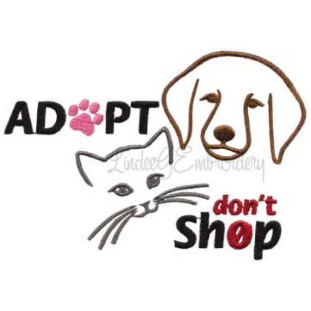 Picture of Adopt Don't Shop Machine Embroidery Design