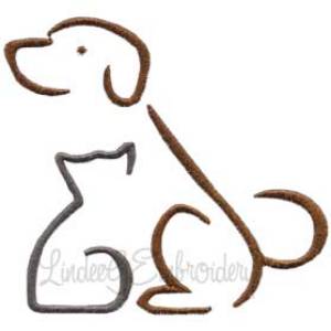 Picture of Dog & Cat Machine Embroidery Design