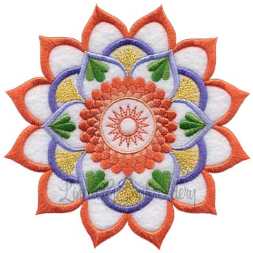 Kaleidoscope Bloom Applique Flower 2 Machine Embroidery Design