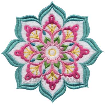 Kaleidoscope Bloom Applique Flower 3 Machine Embroidery Design