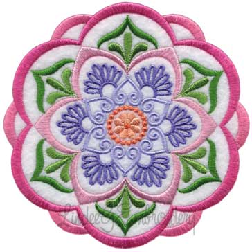 Kaleidoscope Bloom Applique Flower  Machine Embroidery Design